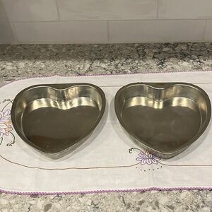 Vintage Bake King Heart-Shaped Metal Baking Pans- Two